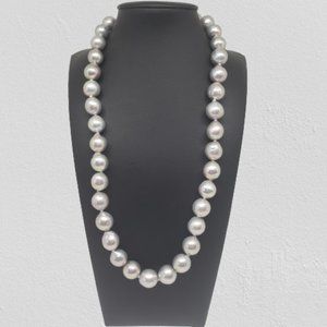Silver CFW Pearl Rhodium Over Sterling Silver 20 Inch Strand Necklace